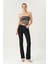 Aurora Siyah Normal Bel Patı Fermuarlı Skinny Flare Jean Pantolon C 4810-006 1