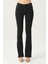 Aurora Siyah Normal Bel Patı Fermuarlı Skinny Flare Jean Pantolon C 4810-006 2