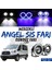 Ford Transit Tüm Modeller Uyumlu Üniversal Mercekli Angel Sis Farı Metal Su Geçirmez 76 mm Mavi Halkalı Gündüz Farı Angel Eyes 2 Adet 1