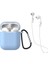 Air Pods 1 ve 2. Nesil Uyumlu Silikon Kulaklık Kılıfı ve Askı Aparat 2 Li Set 1