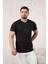 Bisiklet Yaka Önü Baskılı Pamuklu Basic Regular Fit T-Shirt 2