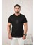 Bisiklet Yaka Önü Baskılı Pamuklu Basic Regular Fit T-Shirt 3