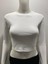 Beyaz Darkalıp Parmak Geçmeli Spor Body Crop Bluz 2