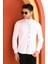 Damatlık Beyaz Double Manşet Özel Kol Düğmeli Slim Fit Dar Kesim Erkek Gömlek 1