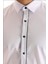 Damatlık Beyaz Double Manşet Özel Kol Düğmeli Slim Fit Dar Kesim Erkek Gömlek 4
