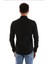 Damatlık Siyah Double Manşet Özel Kol Düğmeli Slim Fit Dar Kesim Erkek Gömlek 4