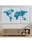Türkçe Dünya Haritası Dekoratif Kanvas Tablo Ülke ve Başkentli 1502 3