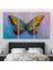 Renkli Kelebek Yağlıboya Görünüm Dekoratif Kanvas Duvar TABLOSU-3628 3