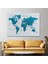 Türkçe Dünya Haritası Dekoratif Kanvas Tablo Son Derece Detaylı 1609 2