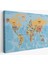 Dünya Haritası Ülke Başkentli Okyanuslu ve Dekoratif Kanvas Tablo 2229 1
