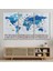 Dünya Haritası Ayrıntılı Eğitici Sembollü Bayraklı Dekoratif Kanvas Tablo 2829 3