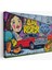 Grafiti Ile Yapilmiş Retro Kırmızı Araba Kanvas TABLO-5027 1