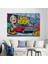 Grafiti Ile Yapilmiş Retro Kırmızı Araba Kanvas TABLO-5027 2