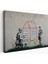 Bansky Çocuğun Çizdiği Evin Kapısını Kapatan Adam Kanvas TABLO-5019 1