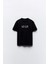 Yoga Yazı Baskılı Siyah Kadın T-Shirt 1