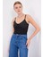 918 Ip Askılı Crop Top - Siyah 1