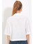 Kadın Beyaz Çift Düğmeli Oversize Crop Keten Ceket 0706 5