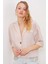 Kadın Krem Çift Düğmeli Oversize Crop Keten Ceket 0706 3