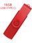 Flash Disk, Oksitlenmiş Klips (Usb+Tip C) 3.0 16GB Flash Bellek U Disk, Android Cihaz/pc/tablet/(Kırmızı) (Yurt Dışından) 5