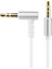 Aux Ses Kablosu 3.5mm Erkek-Erkek Ses Jakı Dirsek Araba Aux Ses Kablosu Stereo Çift Kafalı Kablo Gümüş (Yurt Dışından) 1