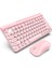 L100 2.4g Ince Optik Kablosuz Klavye ve Fare Mini Multimedya Klavye Fare Kombinasyonu Pc Dizüstü Bilgisayar Için Set (Pembe) (Yurt Dışından) 2