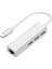 3 USB Bağlantı Noktalı Usb-C - Ethernet Adaptörü, RJ45 Ethernet Ağı ile C Tipi Hub Multiport 4'ü Bir Arada (A, Gümüş) (Yurt Dışından) 1