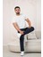 Bisiklet Yaka Desenli Modal Kumaş Likralı Regular Fit Triko T-Shirt 1