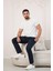 Bisiklet Yaka Desenli Modal Kumaş Likralı Regular Fit Triko T-Shirt 2