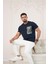 Bisiklet Yaka Önü Baskılı Pamuklu Likralı Basic Regular Fit T-Shirt 1
