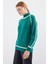 15879 Çizgili Oversize Triko Kazak - Zümrüt Yeşili 2