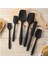 Jingyikeji - Pişirme Için Isıya Dayanıklı Silikon Spatula Seti, Pişirme Spatulaları, Yapışmaz Kauçuk Spatulalar, 6'lı Silikon Spatula Seti, Siyah (Yurt Dışından) 2