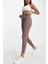 One Training Novelty Dri Fit High Rise 7/8 Leggings 2 Cepli Yüksek Belli Kadın Antreman Taytı Kahverengi 2