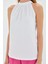 0489 Halter Yaka Örme Bluz - Beyaz 4