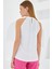 0489 Halter Yaka Örme Bluz - Beyaz 5