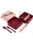 Double Kare Iki Katlı Lunch Box Beslenme Saklama Kutusu - Bordo 3