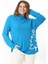 Kadın Büyük Beden Mavi Dik Yakalı Lak Baskılı Tunik 65N37496 6