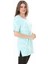 Kadın Büyük Beden Yeşil Bisiklet Yakalı Kısa Kollu Çizgili Tunik 65N37851 5