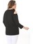 Kadın Büyük Beden Siyah Omuz Dekolteli Robası Fermuarlı Payet Detaylı Bluz 65N37509 2
