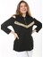 Kadın Büyük Beden Siyah Omuz Dekolteli Robası Fermuarlı Payet Detaylı Bluz 65N37509 5