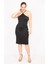 Kadın Siyah Büyük Beden Askılı Elbise 65N35821 1
