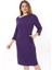 Kadın Büyük Beden Mor Likralı Krep Kumaş Astarlı Gizli Fermuarlı Elbise 65N37656 1
