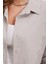 Kadın Gri Düz Oversize Uzun Basic Gömlek 3900 3