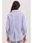20205 Çizgili Oversize Gömlek - Mavi 4
