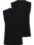 9677 ERKEK TENDER COTTON V YAKA SIFIR KOL 2 Lİ SİYAH ATLET 2