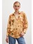 Desenli Saten Gömlek Somon 5