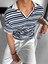 Oversize Yarım Pat Yaka Fileli Esnek T-Shirt Lacivert Beyaz 2