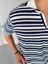 Oversize Yarım Pat Yaka Fileli Esnek T-Shirt Lacivert Beyaz 4
