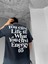 Oversize Doku Baskılı ve Yıkamalı Catch T-Shirt Siyah 1