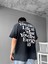 Oversize Doku Baskılı ve Yıkamalı Catch T-Shirt Siyah 3