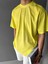 Oversize Yuvarlak Yaka Yıkamalı Catch T-Shirt Sarı 2